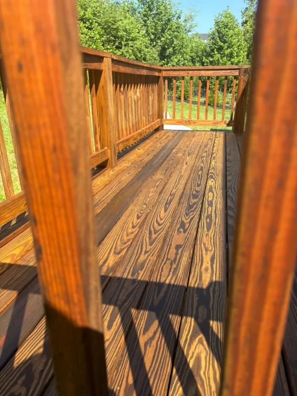 After deck staining in Green Bay – rich, protected, freshly stained wood deck