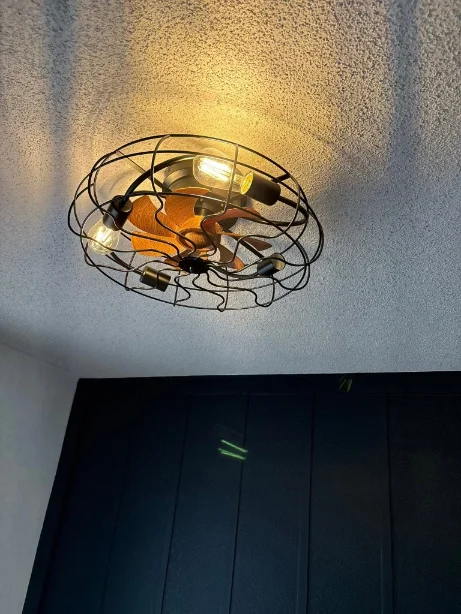 After new ceiling fan installation in Green Bay – newly installed ceiling fan in a Green Bay bedroom