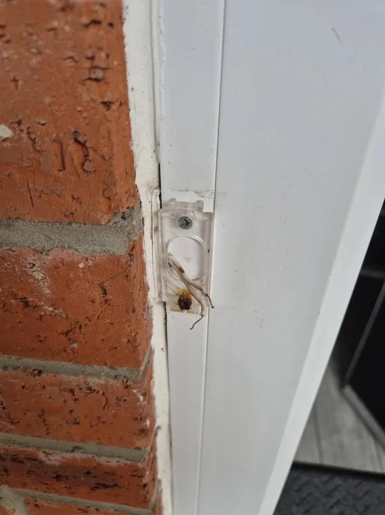 Before smart doorbell installation in Green Bay – standard front doorbell button